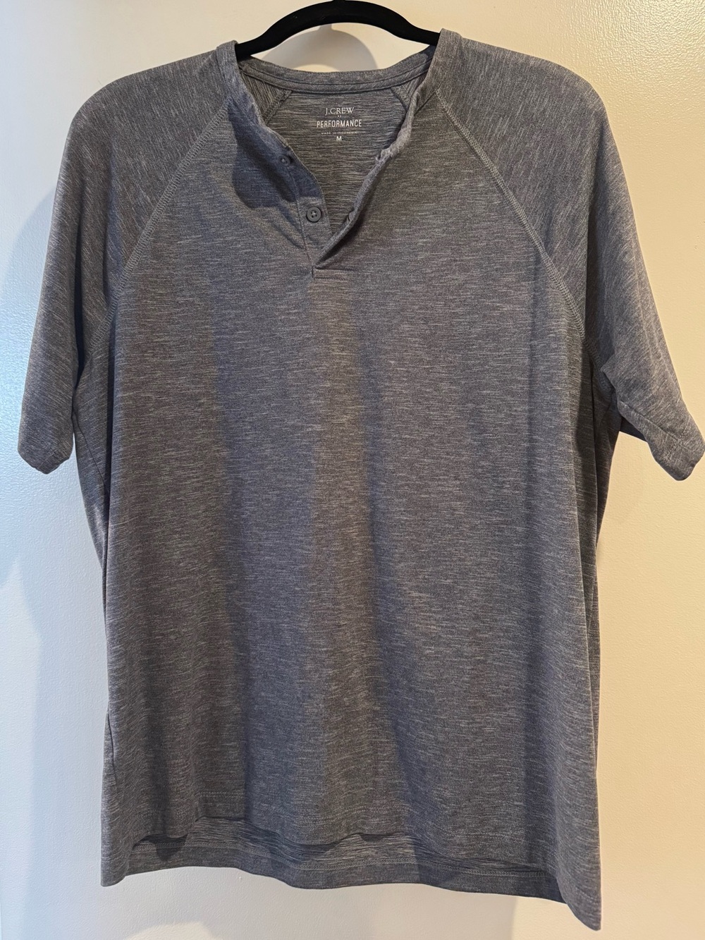 J. Crew Gray Short-Sleeve Henley Shirt
